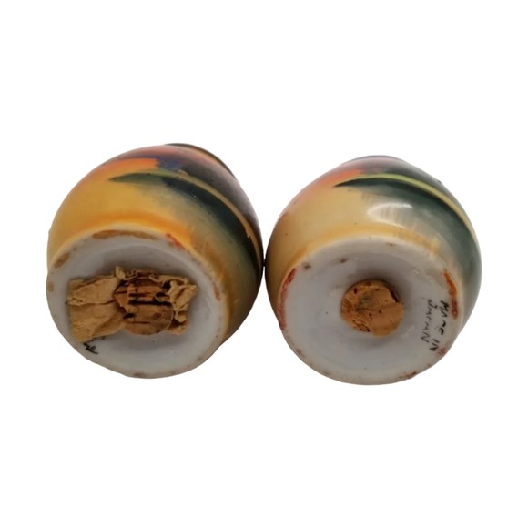 Sunset Japan Condiment Set Salt Pepper Shakers with Lid Jar & Spoon on Tray - Picture 5 of 10